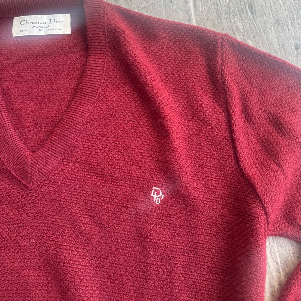 Vintage Christian Dior berry red sweater